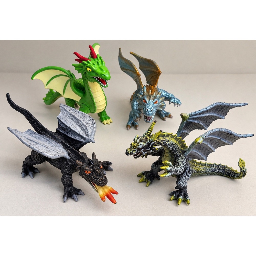 Lot 4 Toy Major Dragons Fireball Elite Dark Dragon Lakeshore 2006 2007 Figures